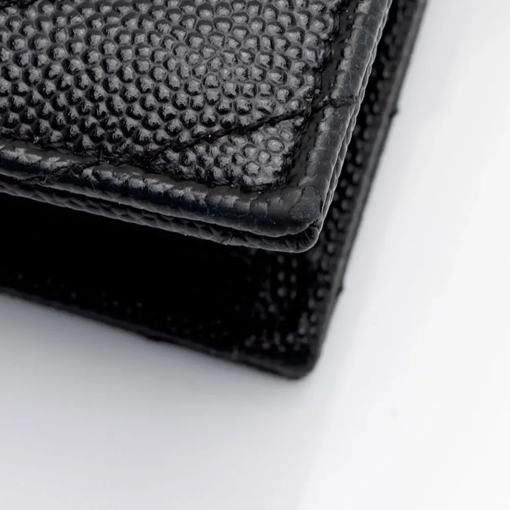 Saint Laurent Matelasse Grain de Poudre Monogram Envelope Chain Wallet - Picture 14 of 14